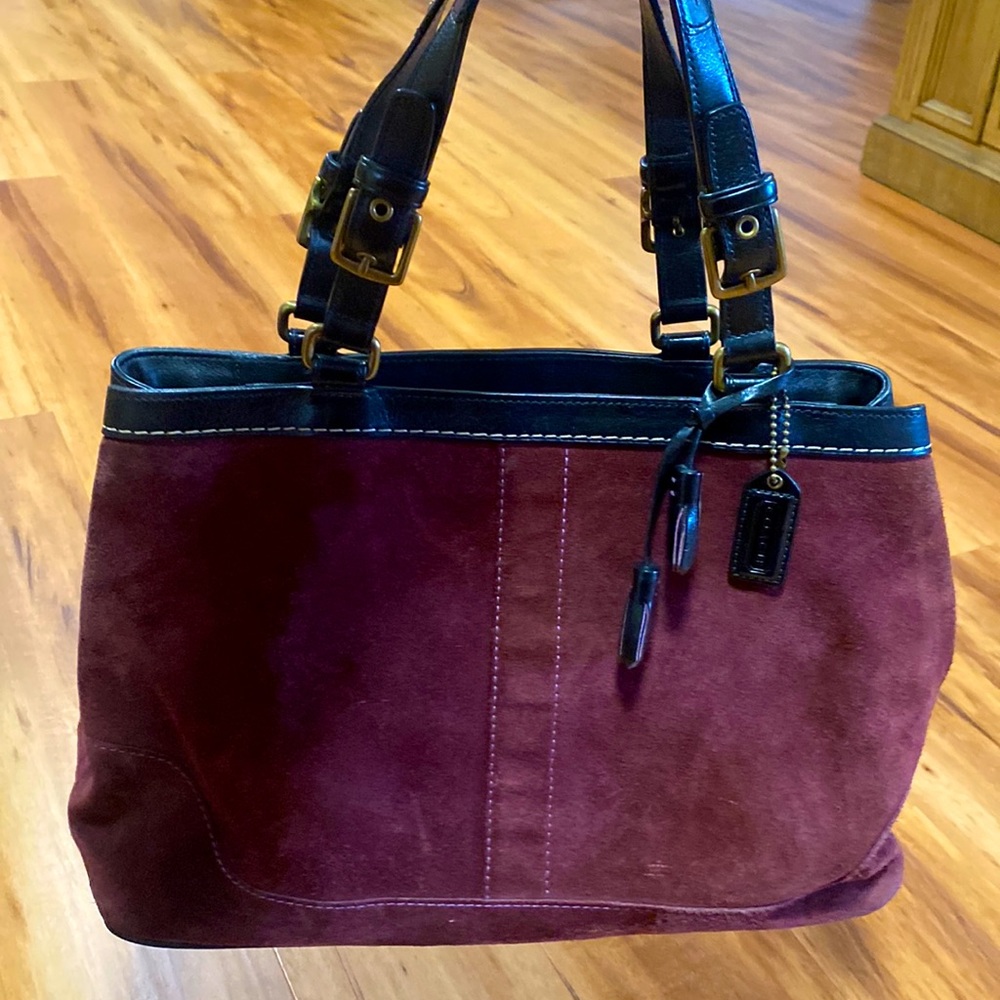 Coach Purple Suede Tote